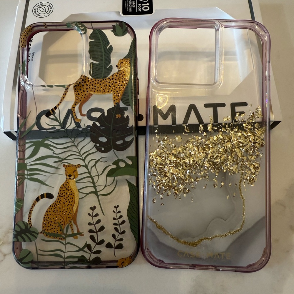 Case-Mate Gold Glitter iPhone 14 Pro Max Case x 2